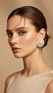 Pearl Radiance - Pearl Inlaid Diamond Earrings