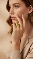 Serpent Spark – 18K Gold Light Luxury Diamond Snake Ring